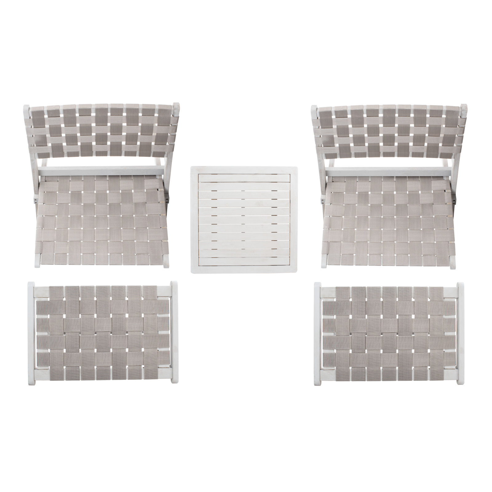 2-Person Acacia Patio Seating Group, Gray