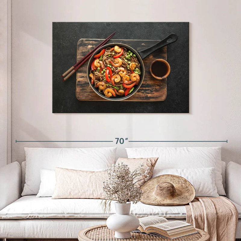 Shrimp Soba Noodle Stir Fry, 30" H x 45" W