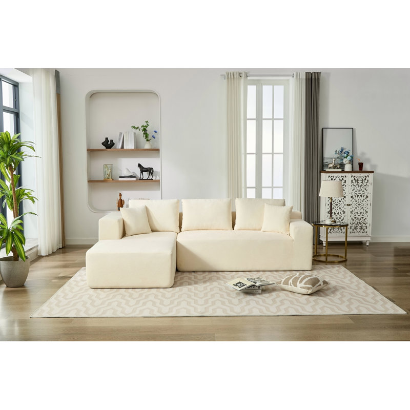 Canapé compressible en chenille beige, Beige