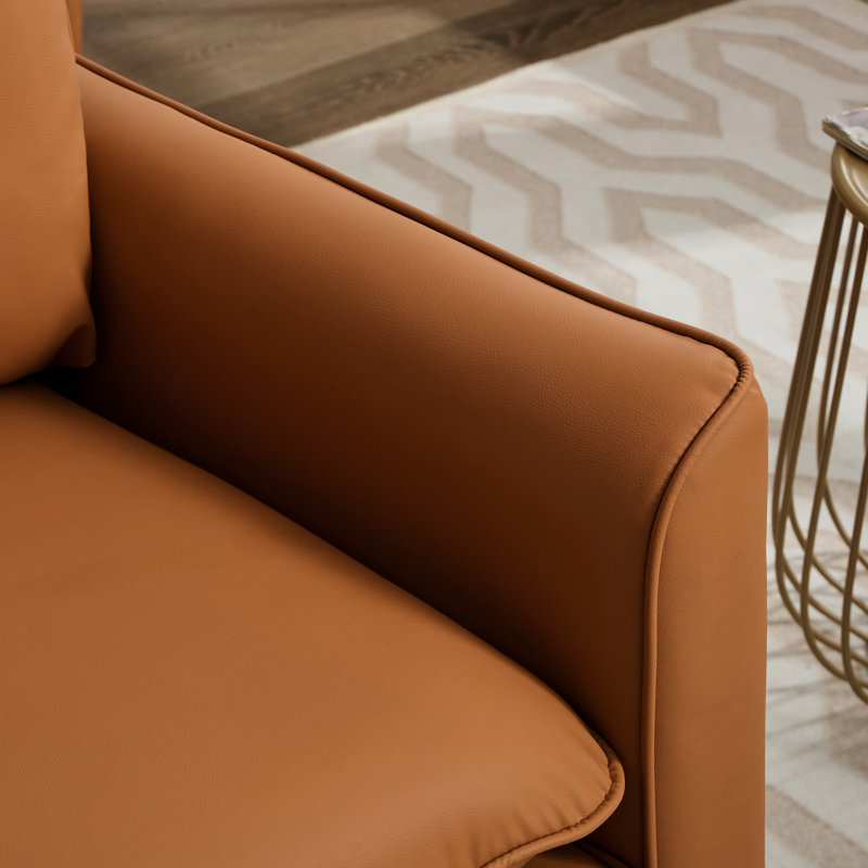 Ensemble de fauteuils d'appoint en cuir de style rétro nordique deux pièces pour une détente décontractée