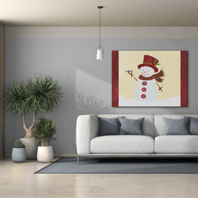  «Snowman 2» par Erin Clark, art mural sur toile, 16 po x 12 po