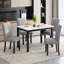 Ensemble de table de salle à manger 5 pièces pour 4 personnes, ensemble de table de cuisine moderne et 4 chaises, table de salle à manger en marbre avec 4 chaises rembourrées