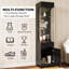 Vitrine en verre, vitrine à 3 niveaux avec 7 lumières DEL colorées, vitrine 70,87 po avec une tablette de rangement pour objets de collection, trophée, livres, noir