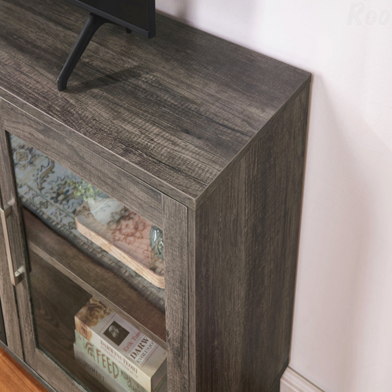 Console 70 po avec foyer et chauffage, Gris