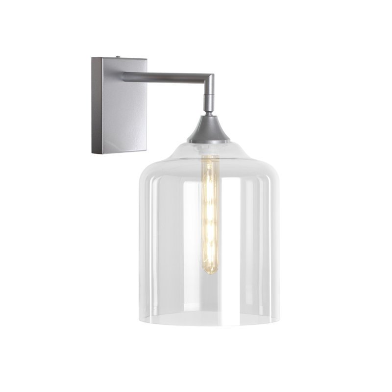 Borica Armed Sconce, Silver, Clear