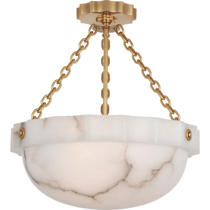 Fluted Band 16" Semi-Flush Mount in Alabaster