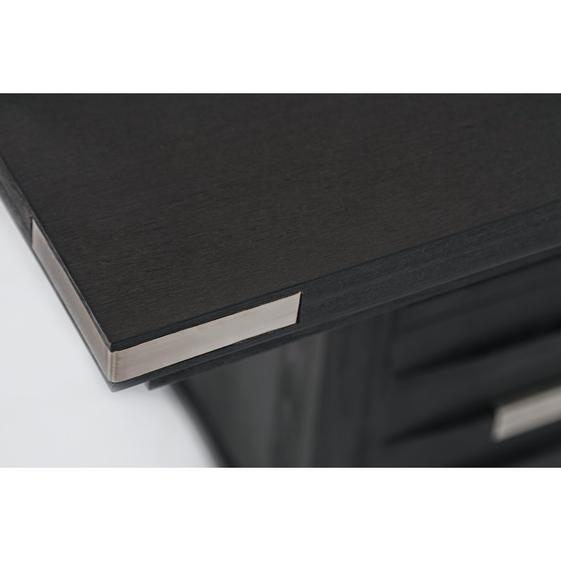 Table de salle à manger à hauteur de comptoir Cathye, Gris anthracite foncé
