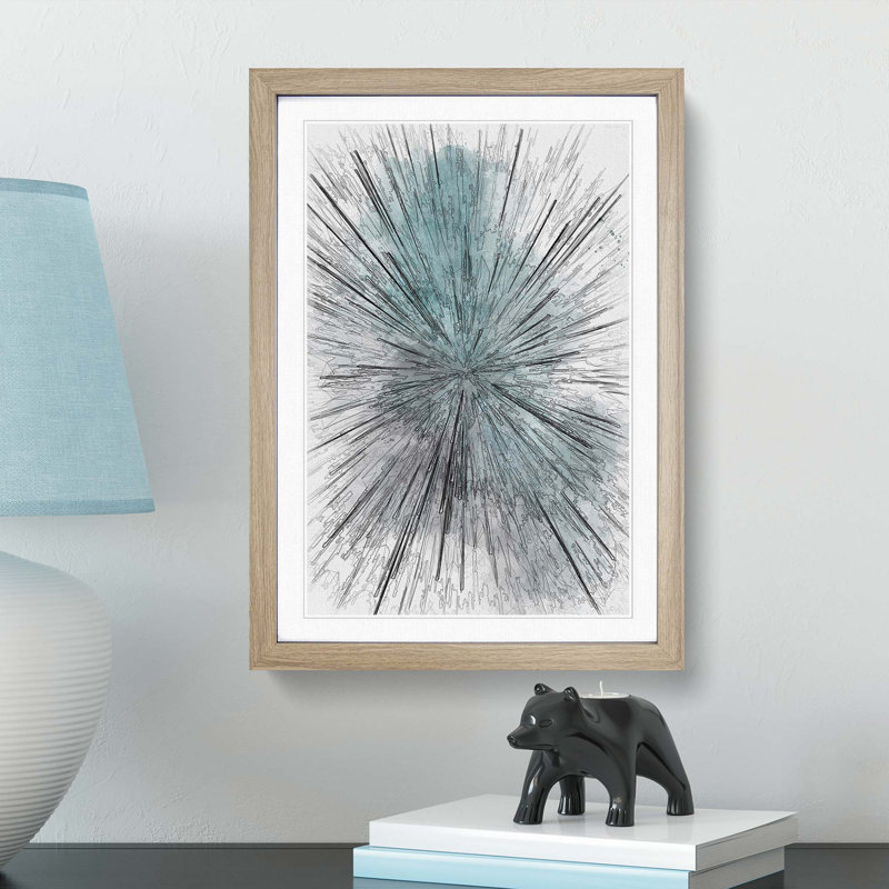 Explosion of Light in Abstract - Picture Frame Graphic Art Print, Oak Framed, 87cm H x 62cm W x 2cm D