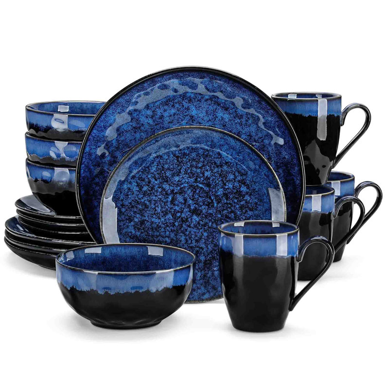 16 Piece Dinnerware Set - Service for 4, Blue