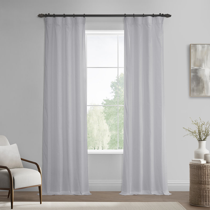 Serinity Cotton Rod Pocket Sheer Curtains For Bedroom & Living Room Curtains Pair (2 Panels), 36.5" W x 96" L