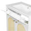 Meuble-lavabo de 30 po avec lavabo en céramique, meuble-lavabo à cadre en bois avec tablette réglable, tiroir à bout, panneaux avant en rotin-949159415