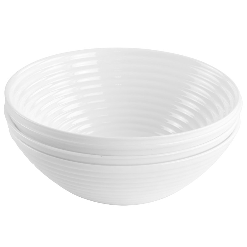 Patio 4 Piece Tempered Opal Glass Cereal Bowl Set In White