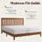  Solid Wood Queen Bed With Grille Headboard, Walnut