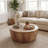 Round Drum Coffee Table with Faux Wood Finish (MDF) - 11.61" H, 29.5" W, 29.5" D-736064801-736064802