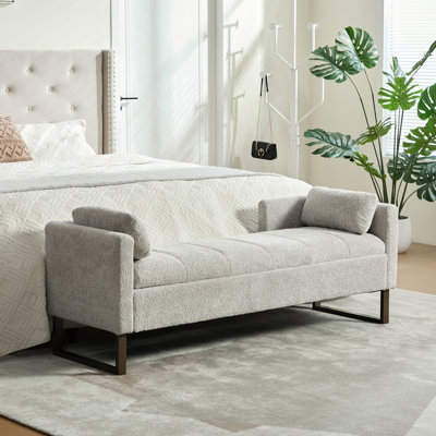 Chenille Upholstered Bench