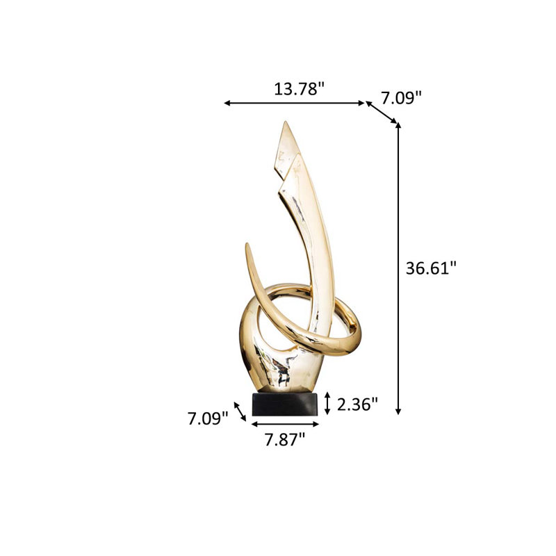 36.61"Modern creative abstract rose gold piece