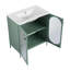 Meuble-lavabo 30 po avec lavabo en céramique - Armoire autoportante en acier à finition menthe 30 po