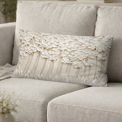 Coussin décoratif forêt Beige Woods Forest Landscape I