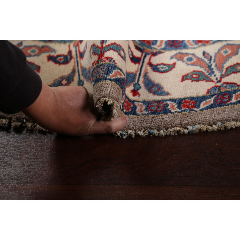 Tapis oriental géométrique Kazak noué à la main 5 x 5 rond