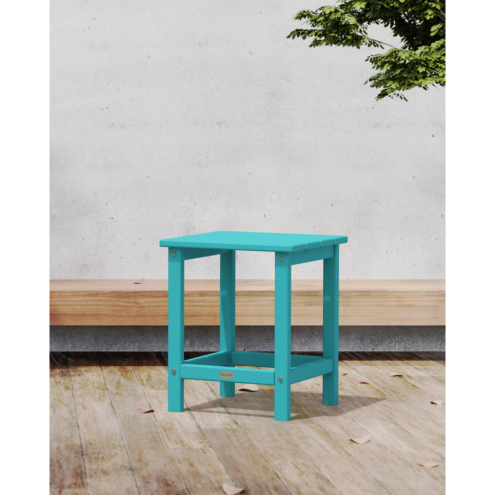 POLYWOOD® South Beach 15" Patio Side Table, Aruba