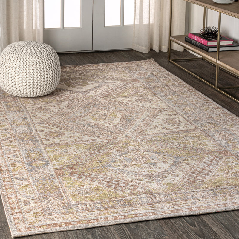 Peregrine Ornate Geometric Medallion Gray Rug, Rectangle 7'9" x 10'