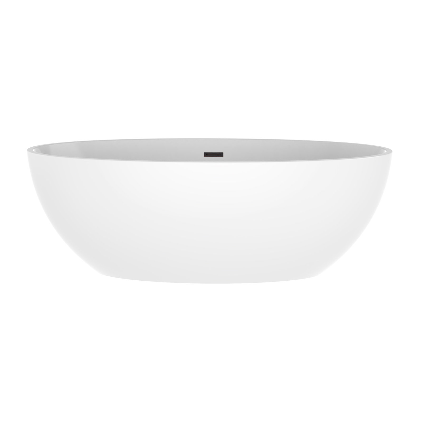 Freestanding Soaking Acrylic Bathtub, White/Oil Rubbed Bronze, 23.2" H x 39.8" W x 68.5" L