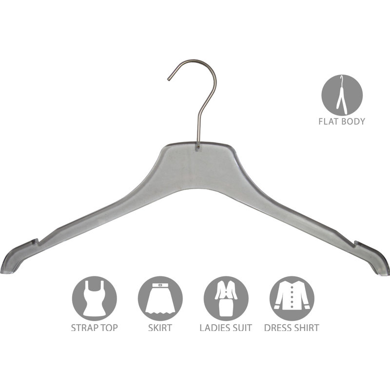 Cintre en acrylique Ethelyn pour robe / chandail / chandail, Transparent, 12