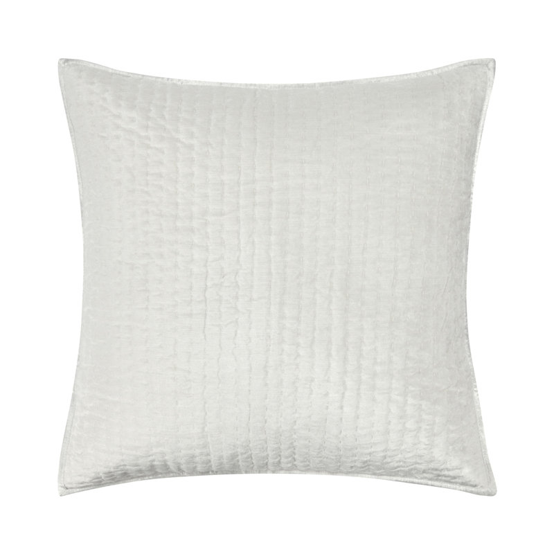 Bari 4-Piece Velvet Rayon Quilt Set, Cloud, King Quilt + 3 Euro Shams