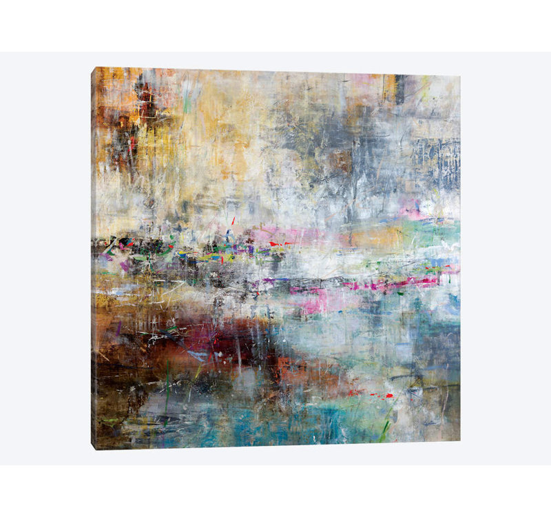 « summer pluie » par julien spencer, reproduction d’impression sur toile tendue, H 12 po x l 12 po x P 1,5 po, Toile tendue