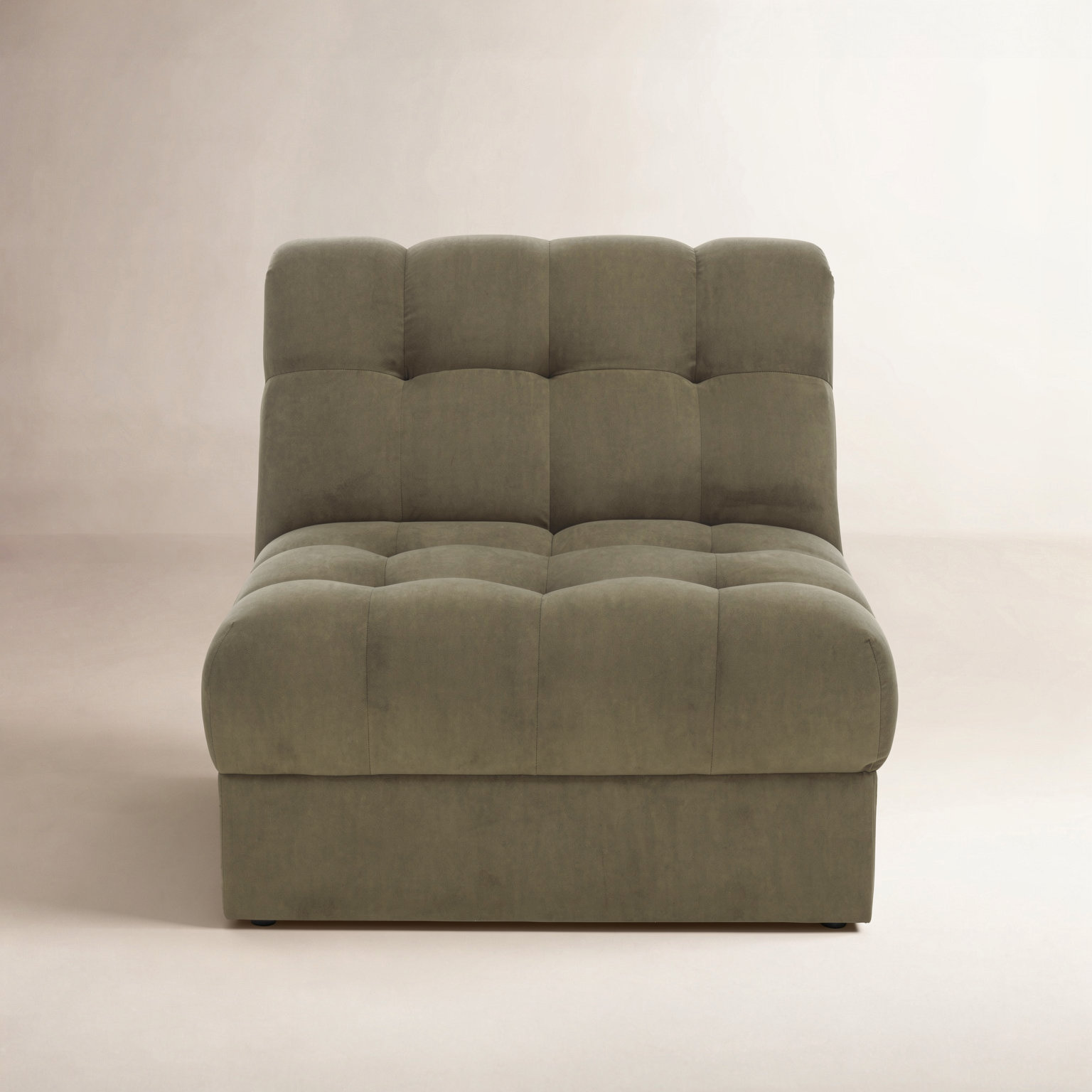 Pine Velvet Slipper Chair