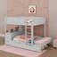 Lit double superposé double avec lit gigogne simple, bureau sous le lit et tiroirs de rangement, aucun sommier nécessaire-1039828363