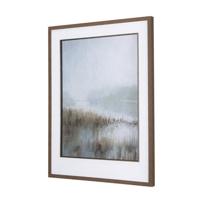 Misty day II a Hand Embelished Textured Framed Art Print Matted under Glass