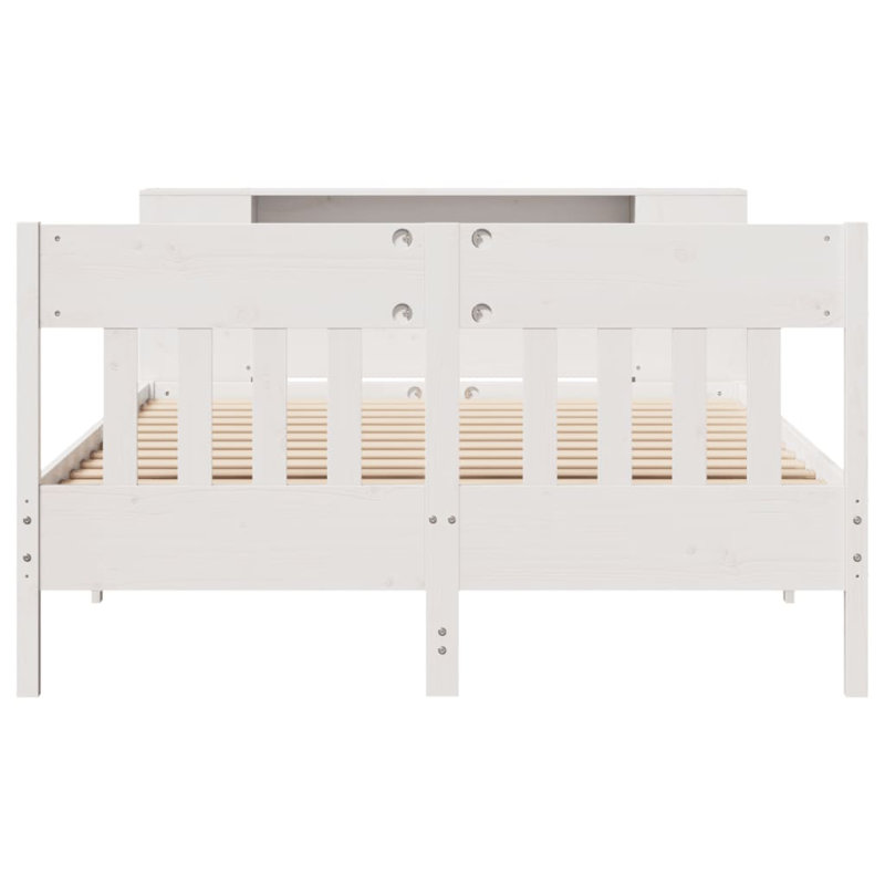 Monango Solid Wood Bed, 140 x 190 cm, White