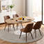 Ensemble de salle à manger extensible 5 pièces avec 4 chaises d'appoint rembourrées-2024036775-2024036779