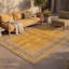 Tapis Sienna2 moderne minimaliste à bordure géométrique or, vert et gris, lavable à la machine, antidérapant, à poils courts, pour l'intérieur et l'extérieur, adapté aux animaux domestiques, idéal pour le salon, la chambre, la salle à manger, l'entrée, le corridor ou le bureau.-1135676462