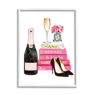 " Fashion On Book Champagne Heels And Flowers " by Amanda Greenwood