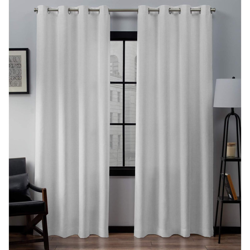 Rideau en polyester, L 54 po x L 84 po, Blanc