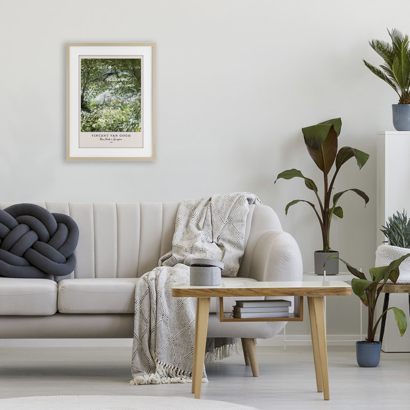 Classic River Banks At Springtime, reproduction encadrée sous verre, design par Vintage Hustle, H 20 po x l 14 po