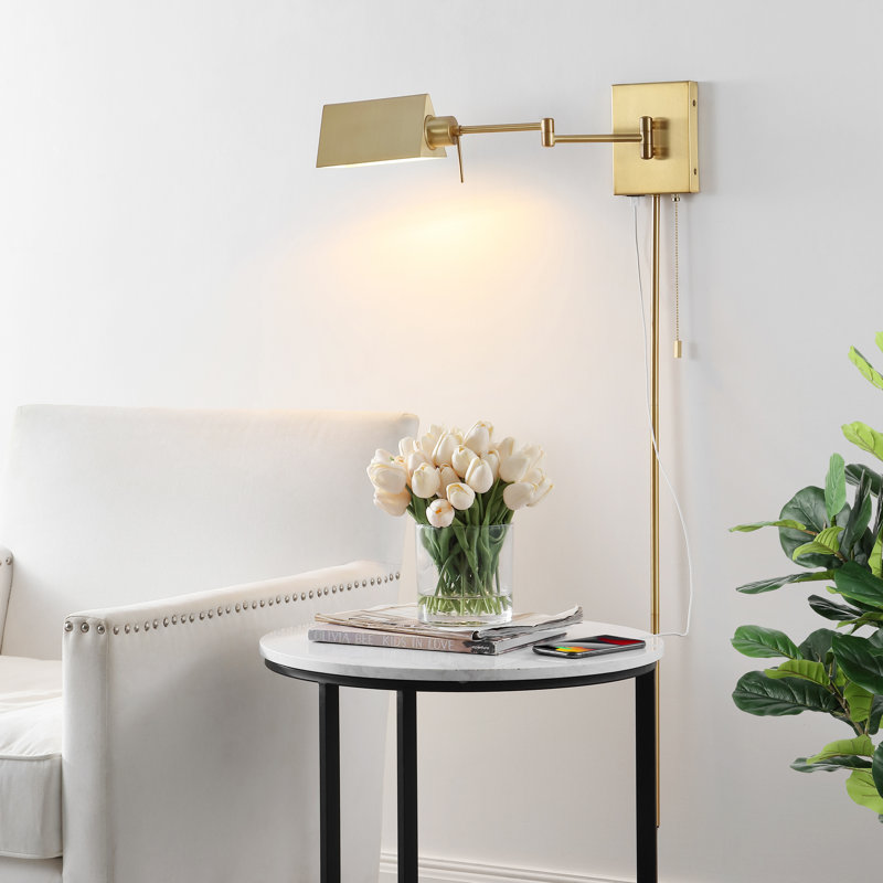 Rawtenstall Iron Swing Arm Sconce, Brass Gold