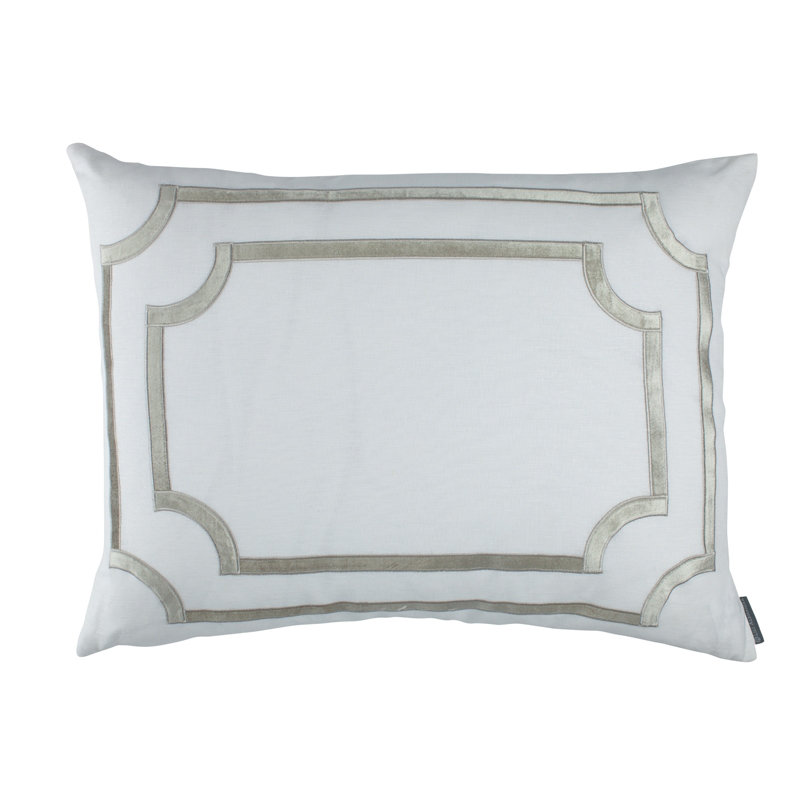 Mozart Linen Lumbar Pillow Cover & Insert, Ice Silver, 20" x 36"