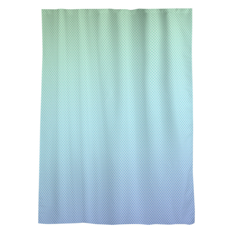 Sheer Curtain Single Panel, Sky Blue/Light Green