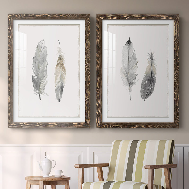 «Flight Of Fancy I», reproduction encadrée de qualité supérieure - prête à être accrochée, Noyer