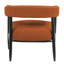 Fauteuil Cowen en tissu bouclé avec structure en bois noir Mid-Century-1130308830