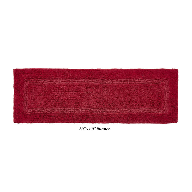 Rozanne Reversible Cotton Bath Rug, Red, 20" x 60" Runner