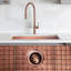 Fossil Blu Luxury 30" 12-Gauge Hammered Copper Undermount/Drop-In Sink, Medium Patina, Incl Accs
