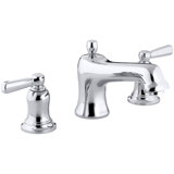 Bancroft Bath Faucet Trim for Deck-Mount High-Flow Valve with Non-Diverter Spout and Metal Lever Handles, Valve Not Included