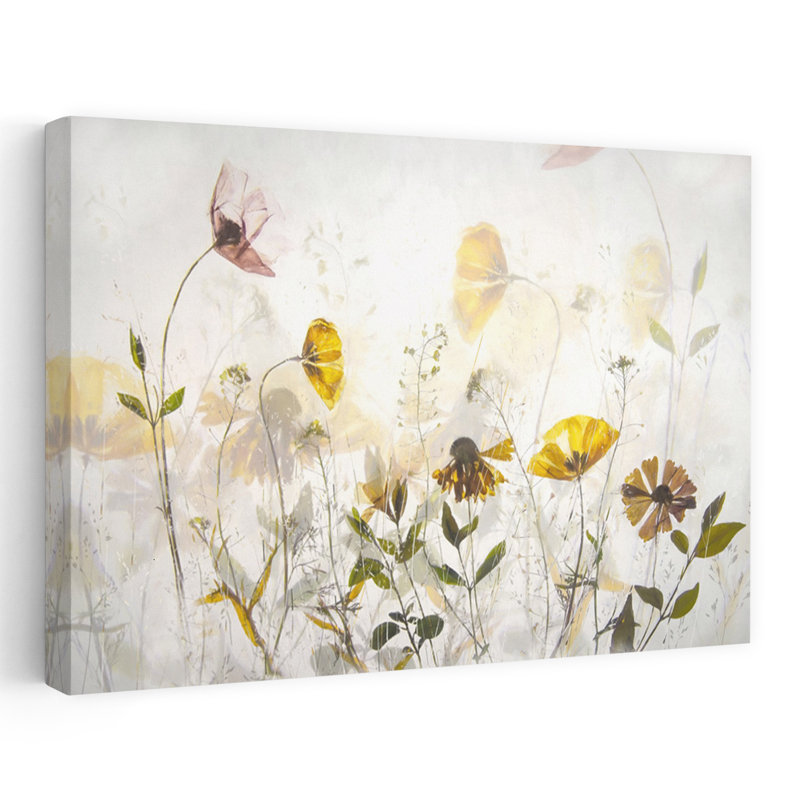 Art contemporain, art floral abstrait, H 48 po x l 32 po