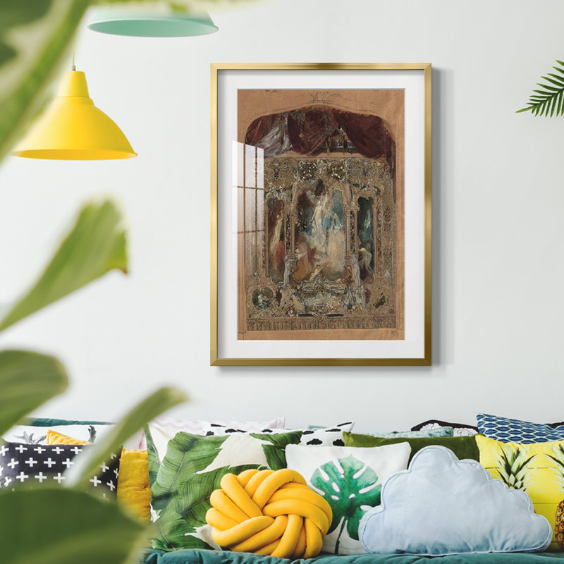 Gustav Klimt xiv - impression encadrée, Encadrement doré