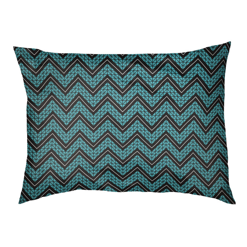 Coussin Chelan, Grand (l 50 po x P 40 po x H 7 po), Sarcelle / Noir