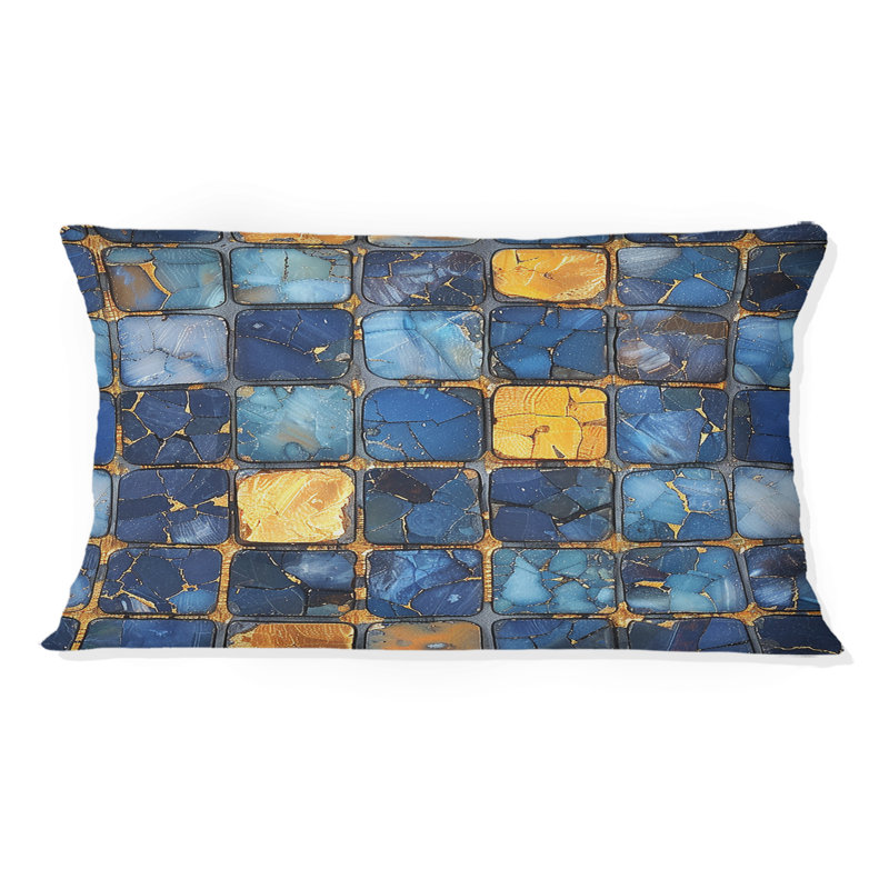 Tuile de mosaïque jaune moderne I - coussin lombaire moderne